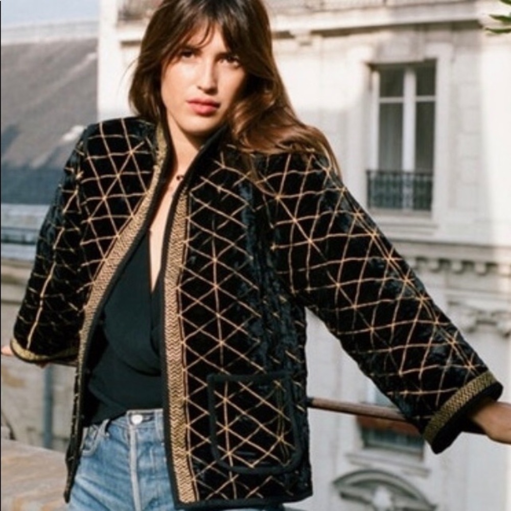 Rouje black velvet jacket